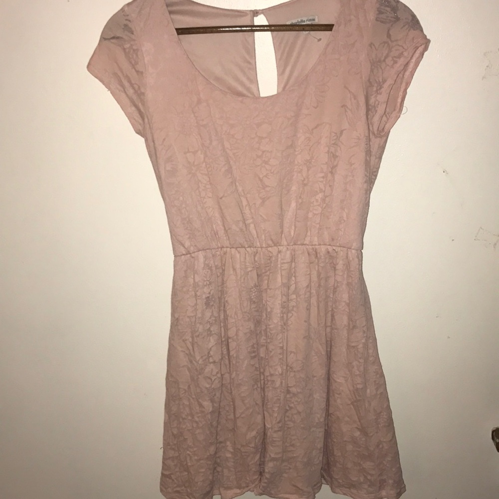 Baby pink floral short sleeve dress